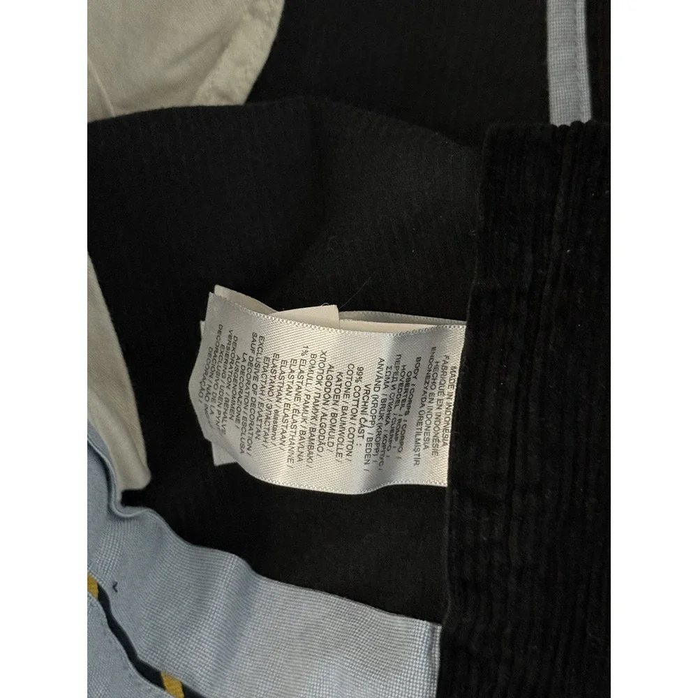 Polo Ralph Lauren Mens Black Corduroy Stretch Classic Fit Pants 40X30 Flat Front